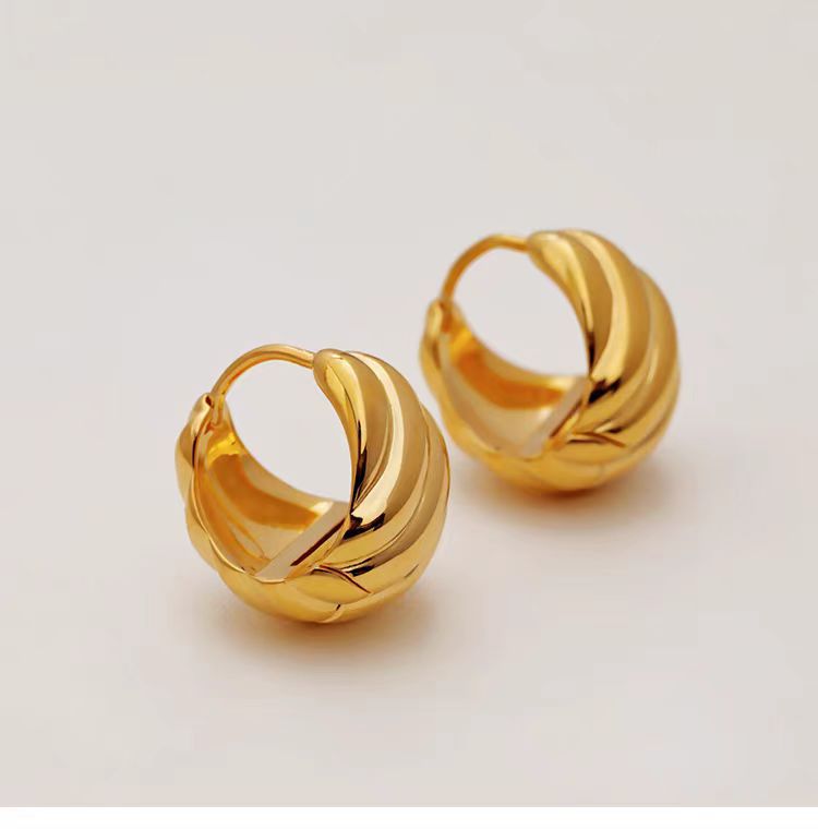 M家螺纹耳环女款轻奢小众高级感法式设计复古气质简约百搭详情3