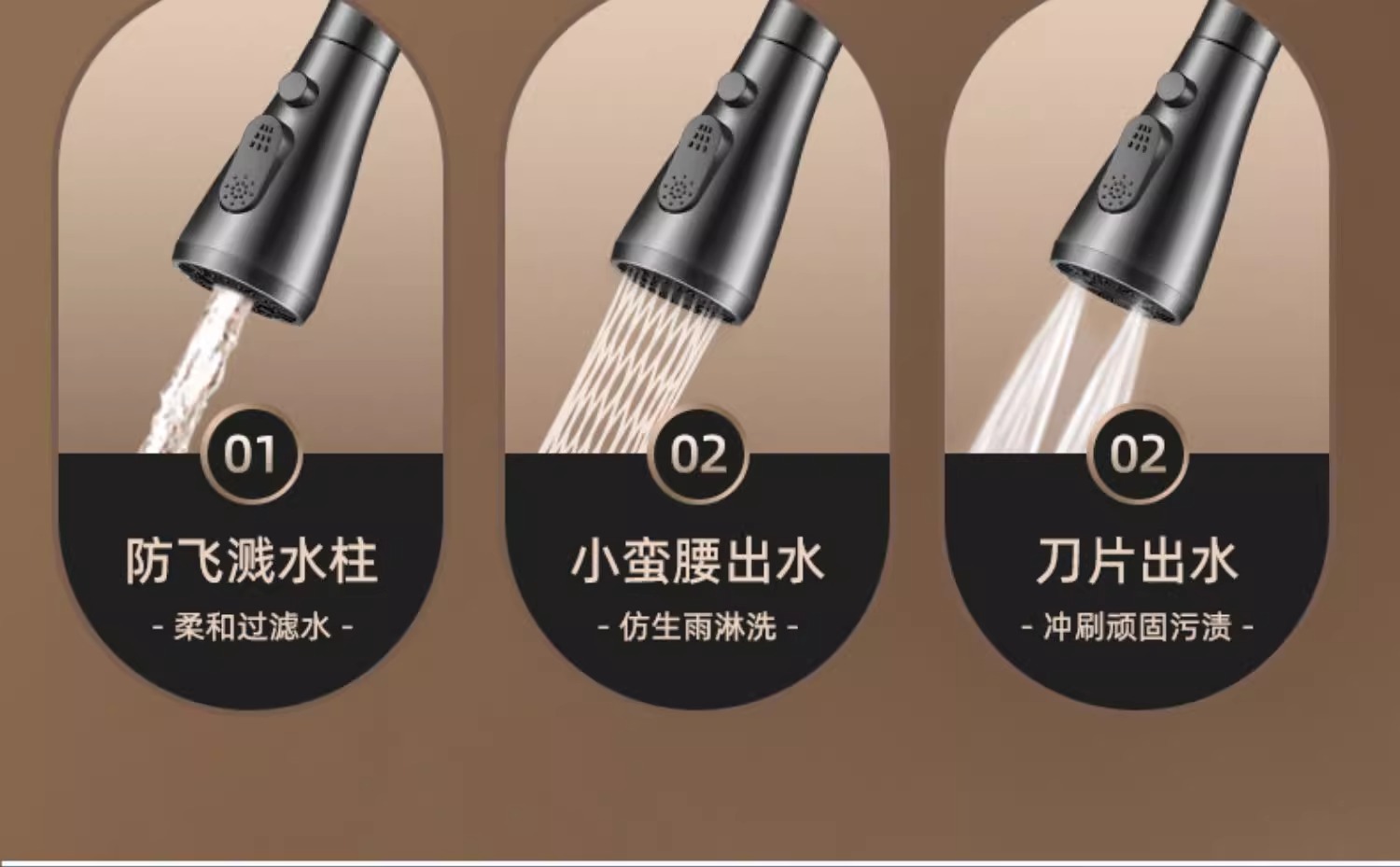厨房冷热水龙头抽拉式洗菜盆池家用万向二合一两用旋转防溅水专用详情12