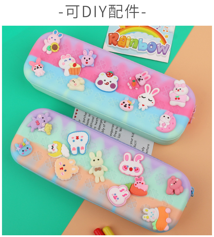 新款儿童卡通硅胶笔袋笔盒文具盒铅笔盒男孩女孩文具袋厂家 批发详情4