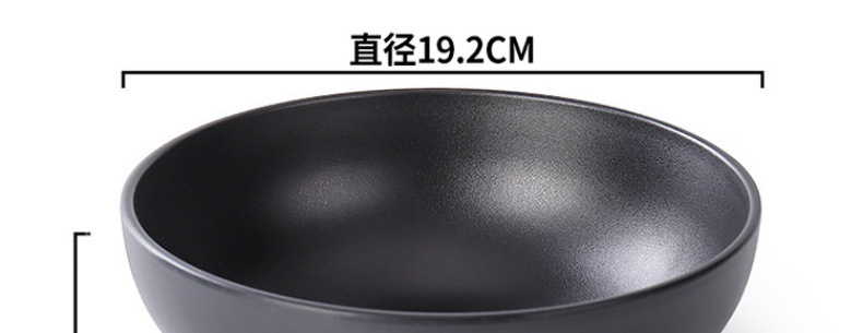 Melamine hot pot large bowl, imitation porcelain black bell mouth bowl, special bowl for Japanese noodle shops and restaurants, rice noodle soup with snails, bamboo hat pic 12