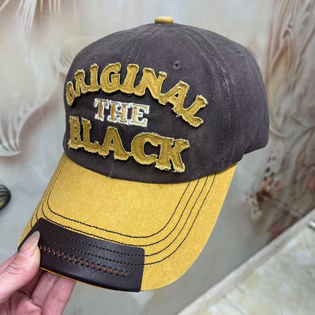 嘻哈棒球帽批发新款休闲百搭牛仔布做旧鸭舌帽字母刺绣现货棒球帽详情13