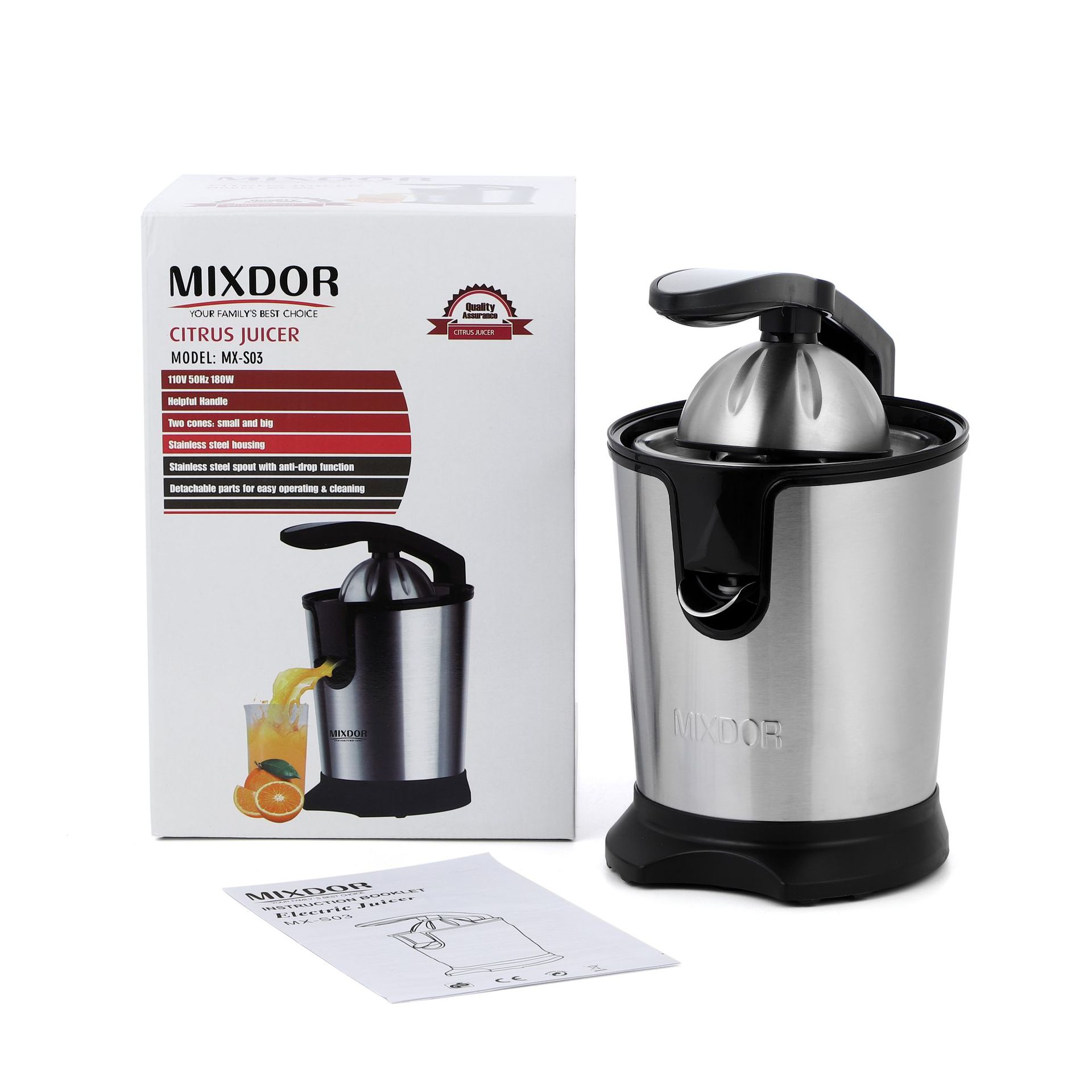 American standard 110V stainless steel hand-pressed electric lemon machine, household multi-functional fruit pulp and juice separator pic 1