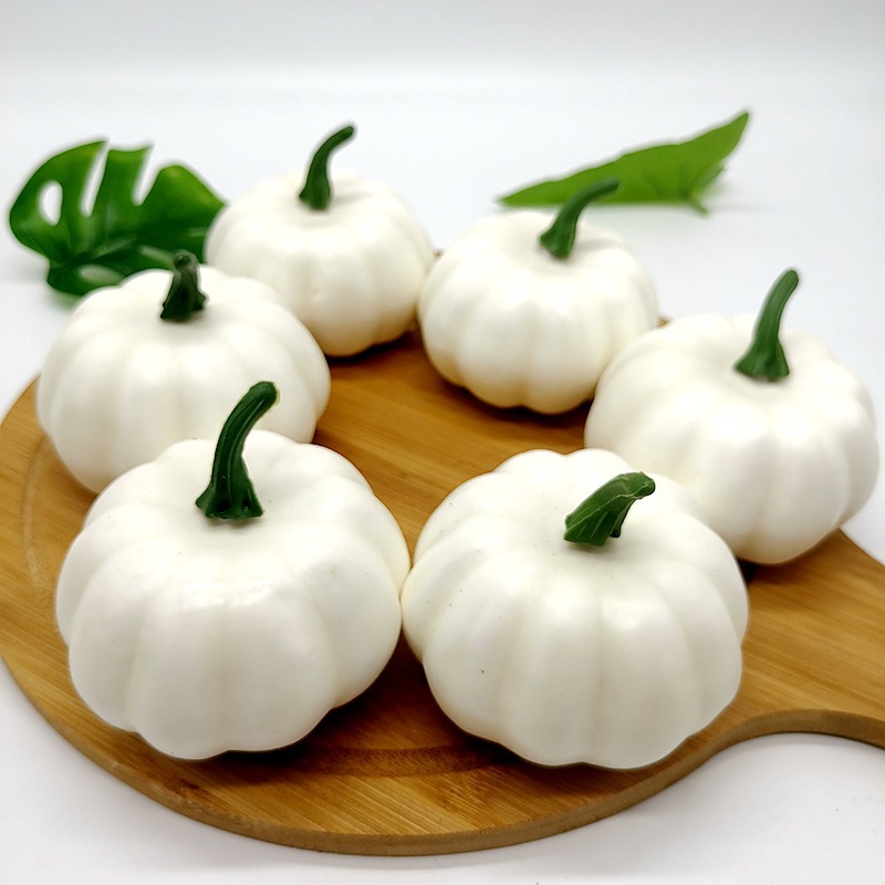 亚马逊现货仿真南瓜万圣节白黄南瓜模型丰收节日装饰工艺品礼品摆件挂件详情17