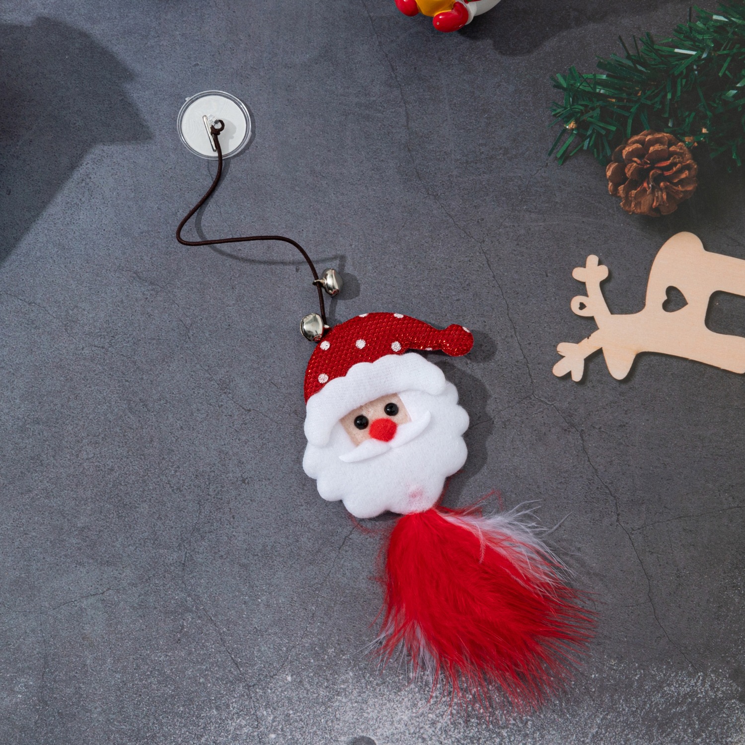 Temu新款圣诞猫玩具弹力绳逗猫棒圣诞雪人逗猫可爱风猫玩具厂家详情23