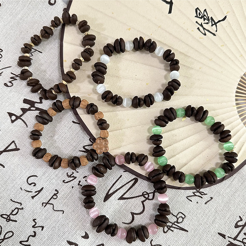 趣味咖啡豆猫爪串珠手链新中式设计感手作葫芦梅花手串百搭手链详情22