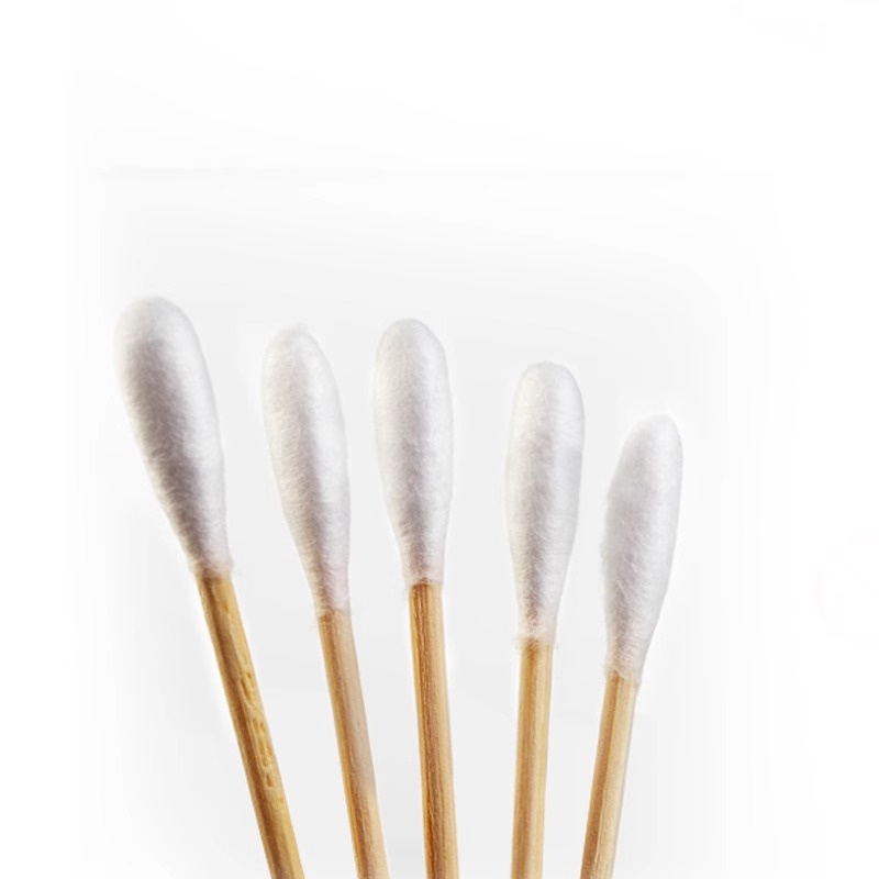 跨境專供一次性醫(yī)用棉簽6英尺100支盒裝竹制圓頭清潔滅菌檢查棉棒詳情6