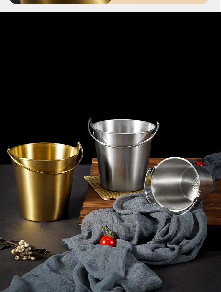 Creative Korean-style 304 stainless steel snack, French fries, fried chicken bucket, KTV bar, ice cube bucket, dining room, fried food bucket, snack basket pic 15