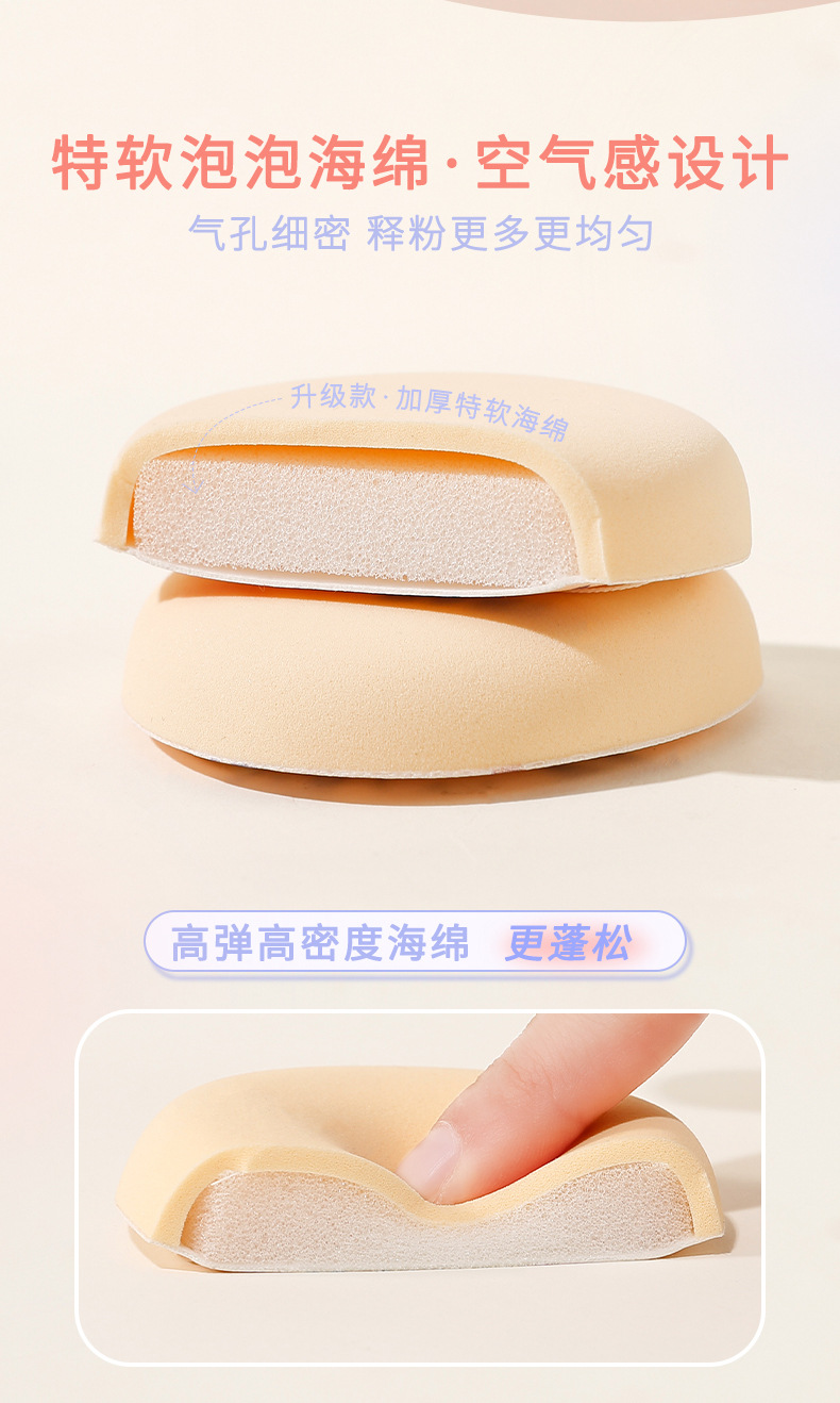 xixi Bear Cub Milk Coffee Powder Puff, dry and wet dual-purpose, Super soft, non-powder sponge Foundation liquid, beauty egg makeup tool pic 2