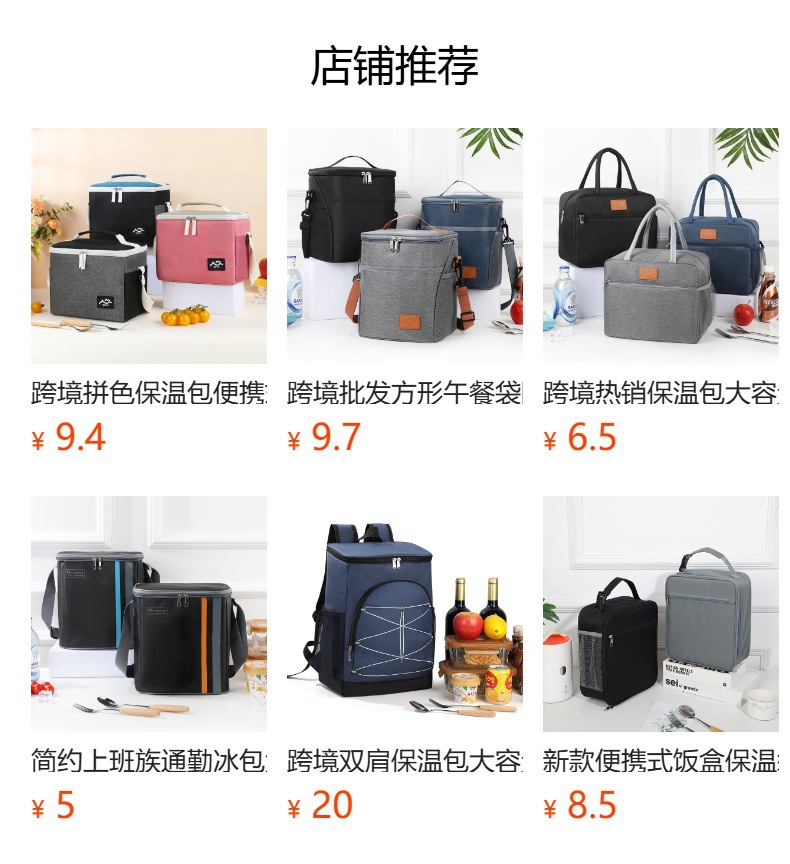 亚马逊跨境爆款儿童午餐包便携斜跨折叠冰包幼儿园小学生午餐包详情1