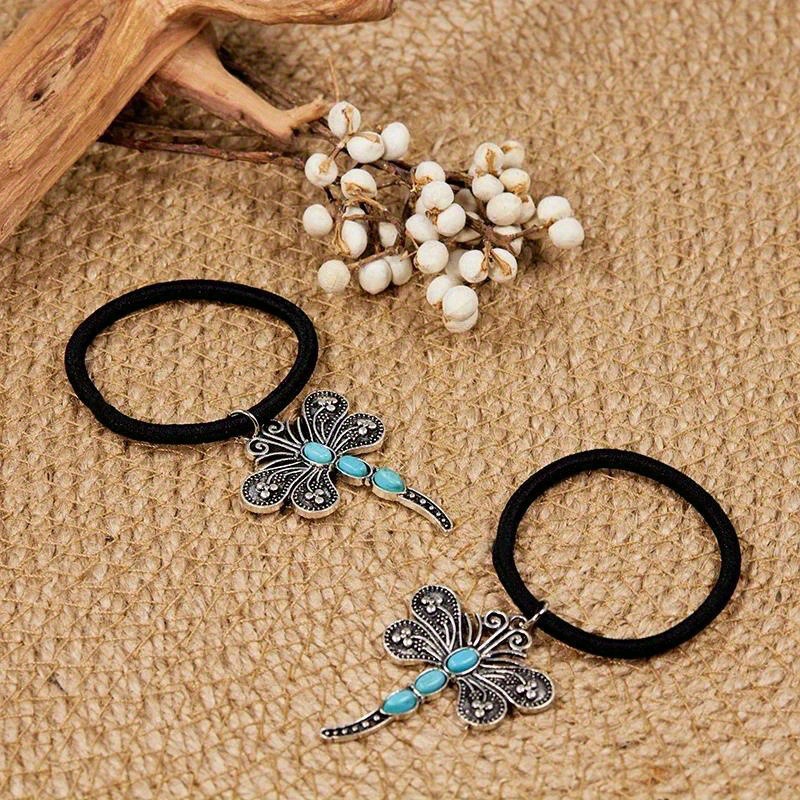 欧美跨境新款复古简约镶松石蜻蜓发绳个性民族风详情4