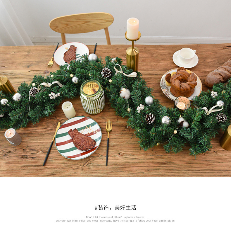 2.7米圣诞藤条加密带松果圣诞节装饰品扶手栏杆圣诞装饰藤条现货详情8