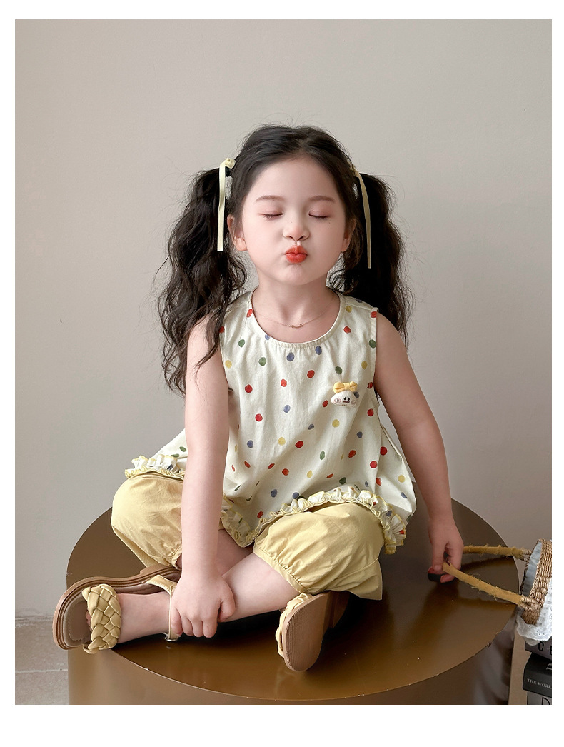 The 2025 new summer set is a thin, fashionable and stylish two-piece summer dress for girls and children pic 18