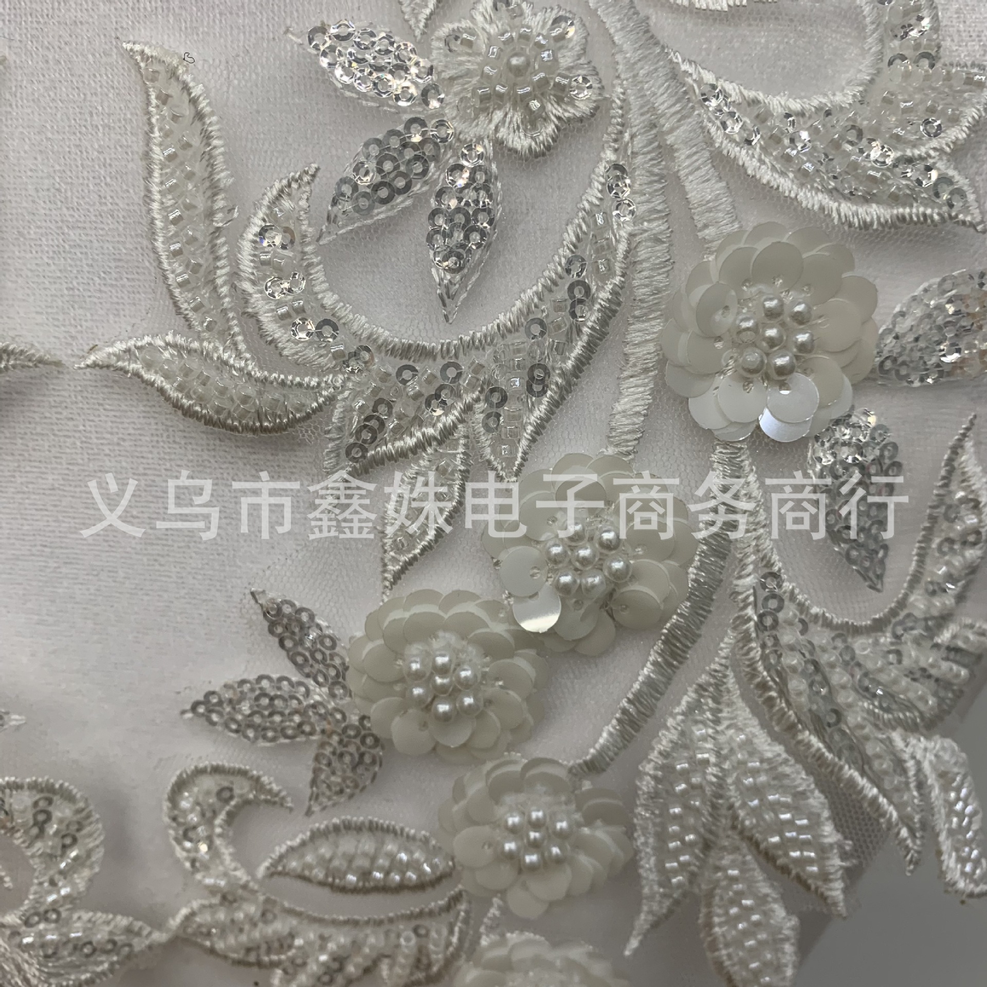 Best-selling colored three-dimensional lace embroidered fabric stickers for diy evening gowns and wedding clothing accessories with sequins and decals pic 2