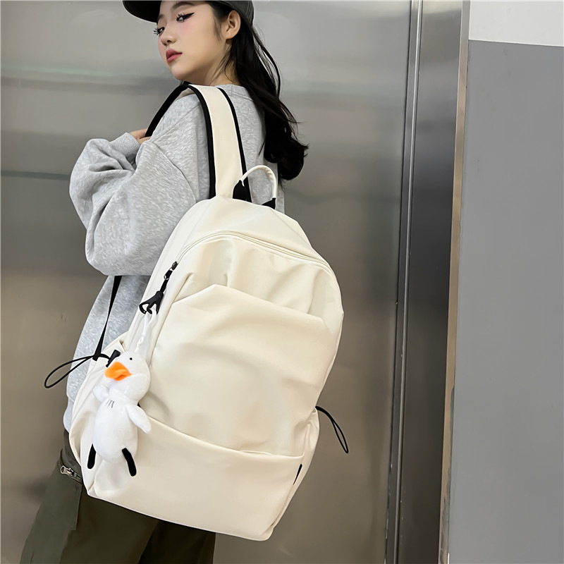 中大学生书包女潮流褶皱双肩包男批发 学院风情侣休闲耐用双肩包详情47