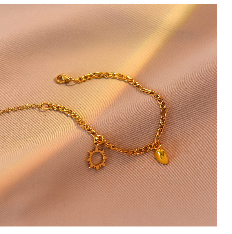 创意个性复古风不锈钢太阳月亮心形磁扣相吸吊坠情侣闺蜜钛钢手链详情14