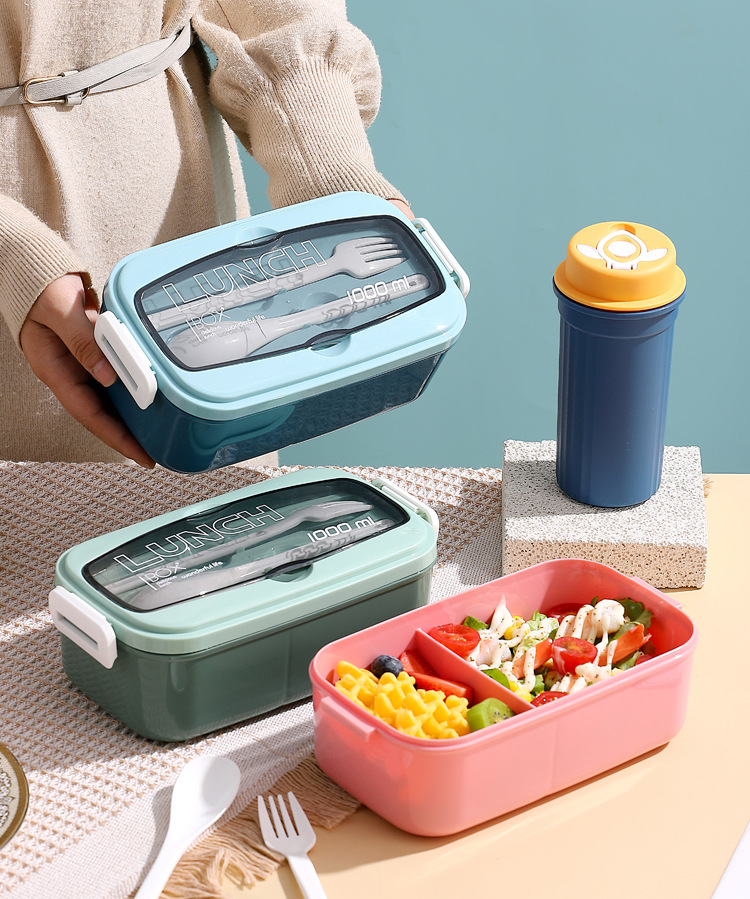 ins Cross-border lunch box set: bento box, light food, salad box, sauce box, student and office worker picnic box, separated pic 16