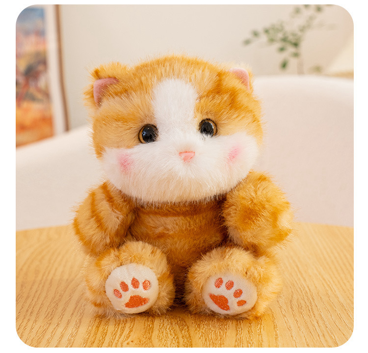 Cute and adorable golden gradient cat palm treasure, plush cat toy, learning set, Siamese cat office decoration pic 16
