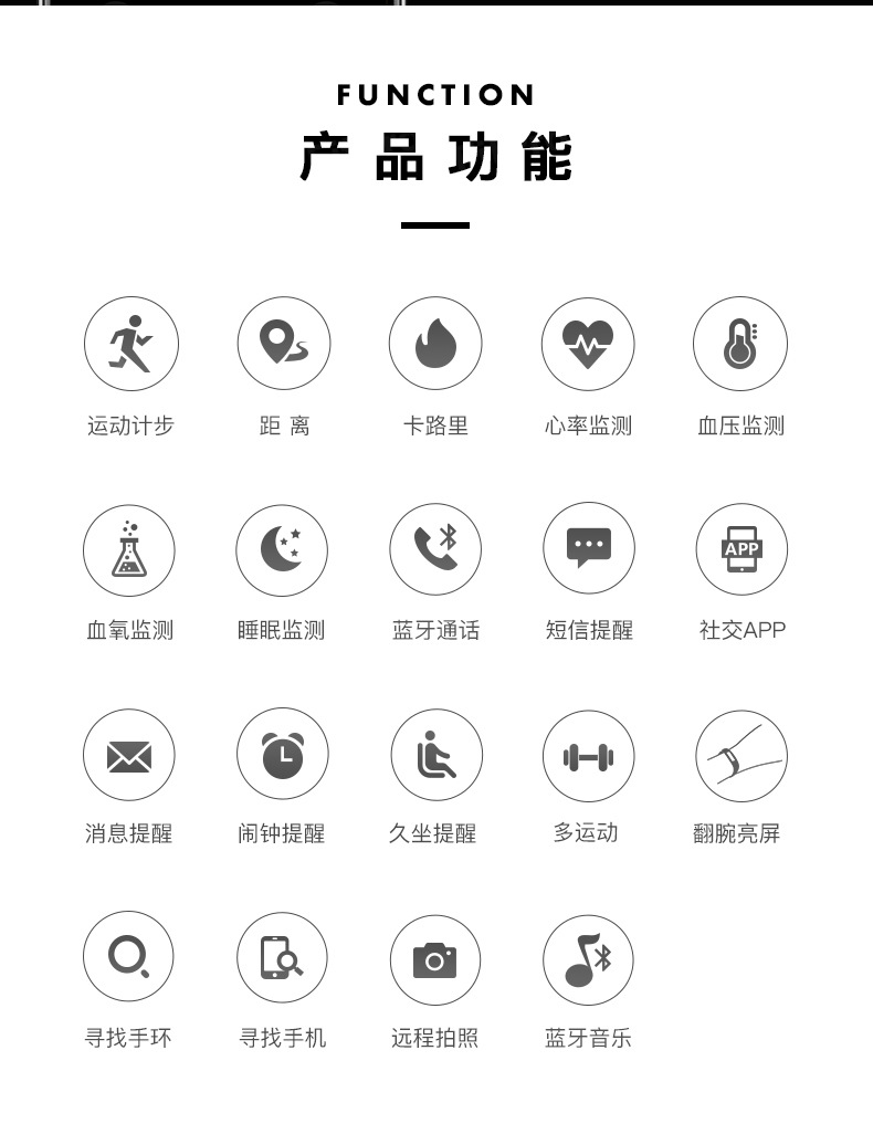 GT20蓝牙通话智能手表心率血压血氧运动计步音乐闹钟健康跨境手表详情15