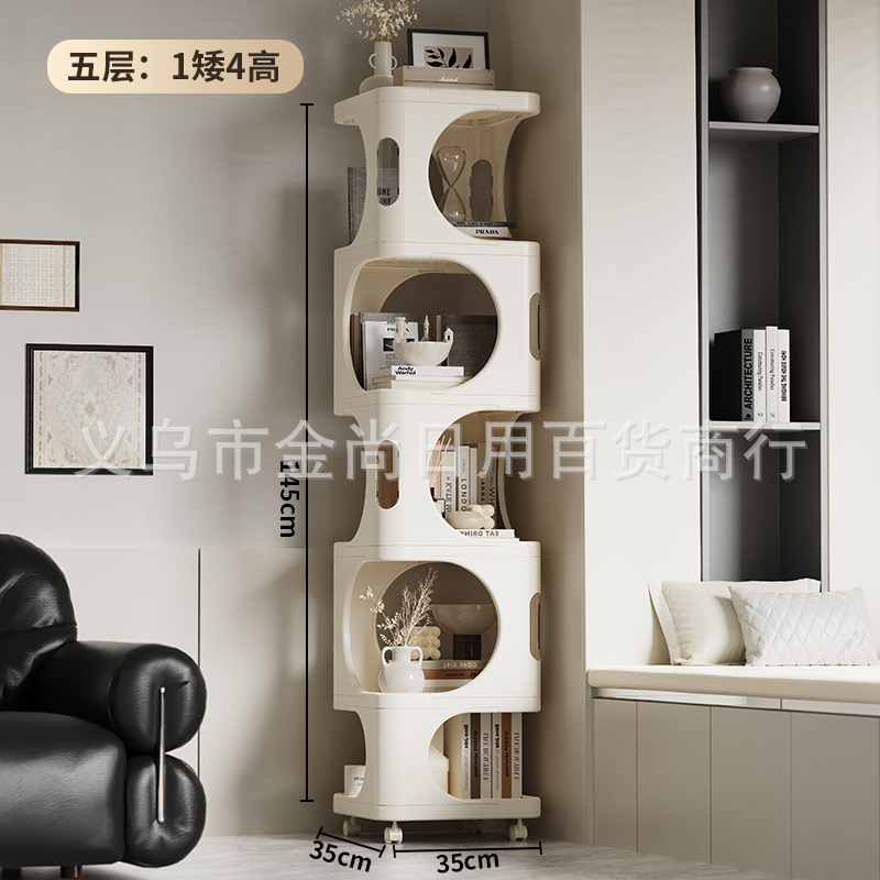 多层置物架创意收纳柜可移动带轮零食储物柜床头柜客厅杂物整理架详情4