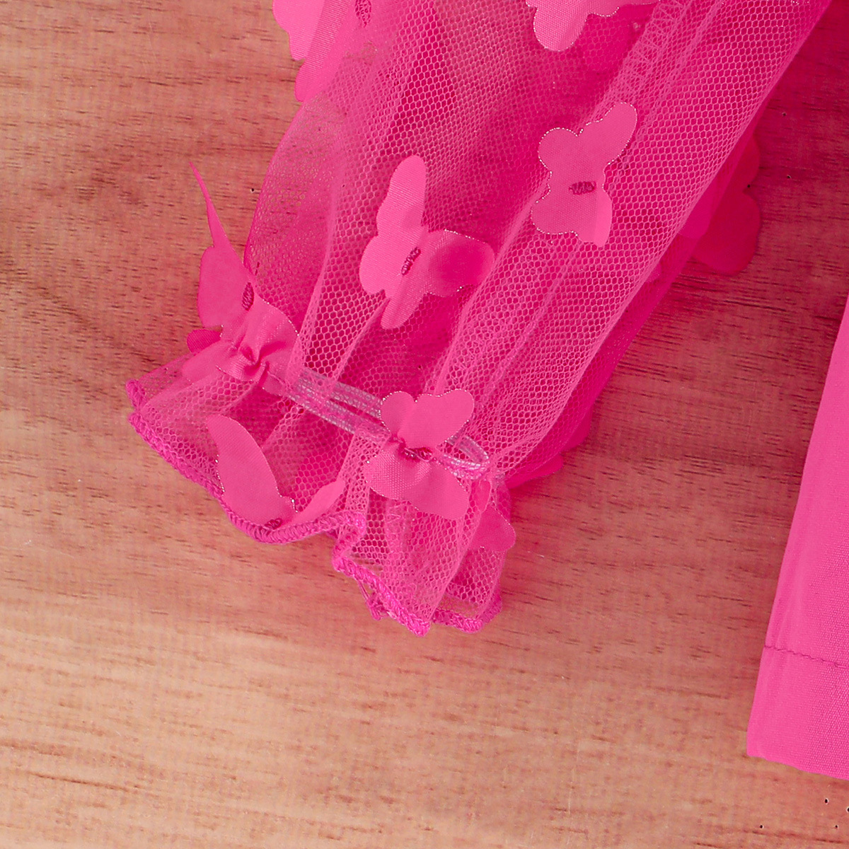 跨境专供—女童春秋装 时尚甜美风儿童套装 精致蕾丝袖西装两件套详情22