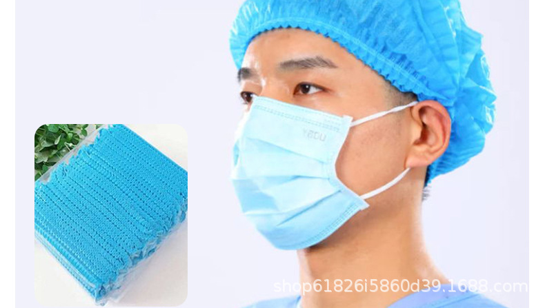 一次性无纺布民用条形帽厨房工作车间食品加工防尘帽透气头套厂家详情14