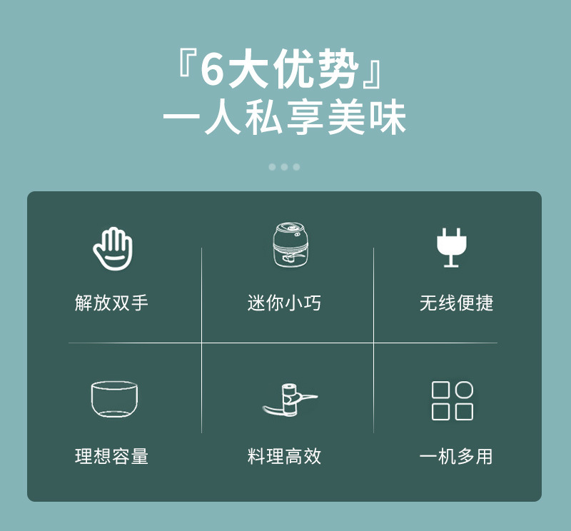 Cross-border electric multi-functional meat grinder, household and commercial food processor, kitchen egg beater, blender, complementary food machine, charging pic 2