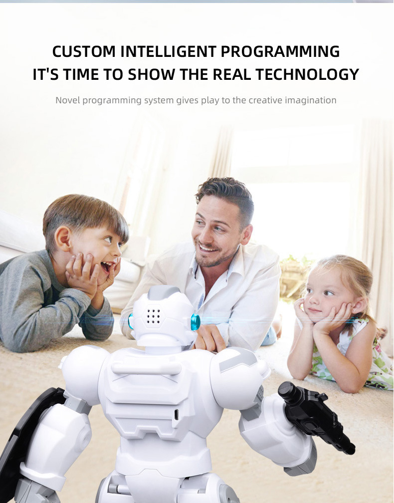 New cross-border programmable robot toy 2.4G wireless remote control gesture-sensing sound and light intelligent police model pic 10