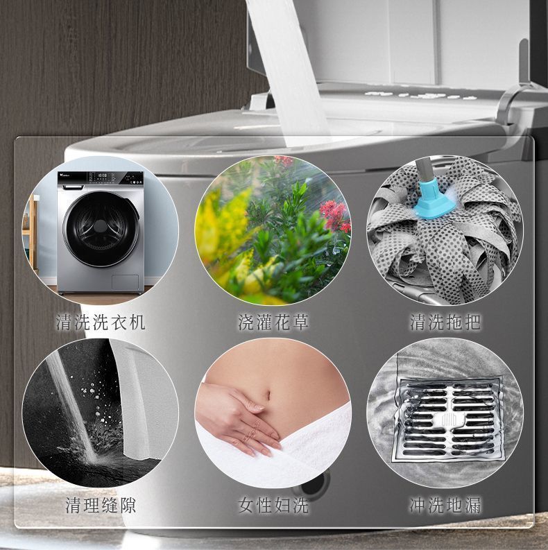 马桶喷枪枪灰色妇洗器增压喷头黄铜体卫生间厕所家用高压角阀水龙详情15