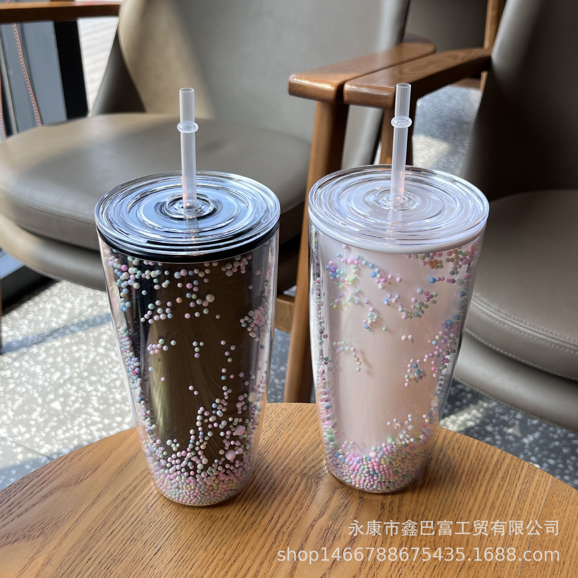 跨境爆款网红奶茶杯双层塑料水杯高颜值吸管杯大容量女神杯子批发详情25