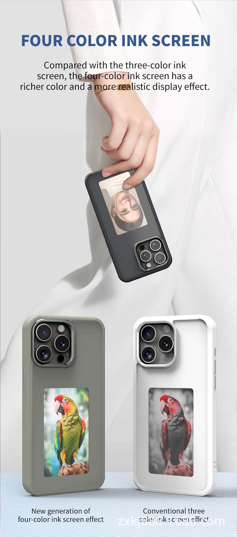 四色墨水屏手机壳适用苹果13-17promax手机三星S25u S24u投屏手机详情8