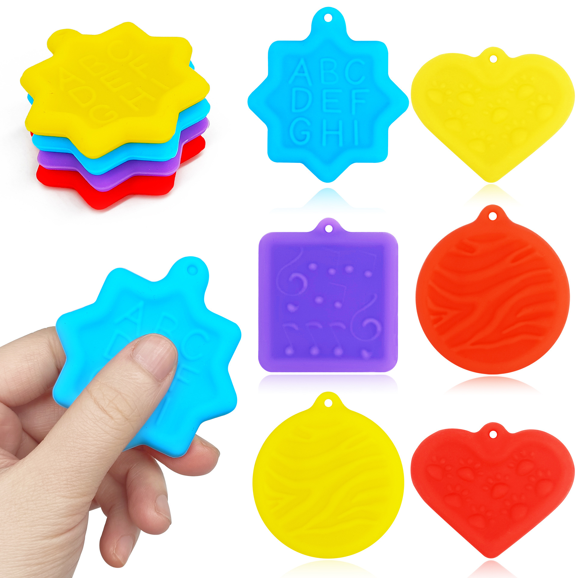 亚马逊新品 Sensory toys 硅胶感官石解压玩具柔软硅胶纹理担忧石详情3