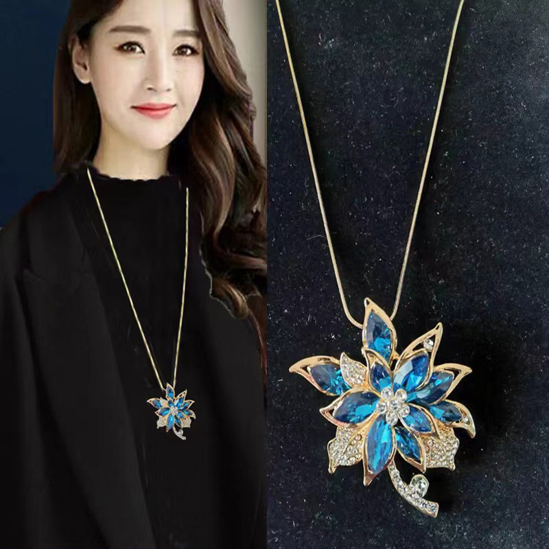 欧美跨境时尚毛衣链女高级感轻奢长项链小众个性百搭秋冬饰品挂件详情9