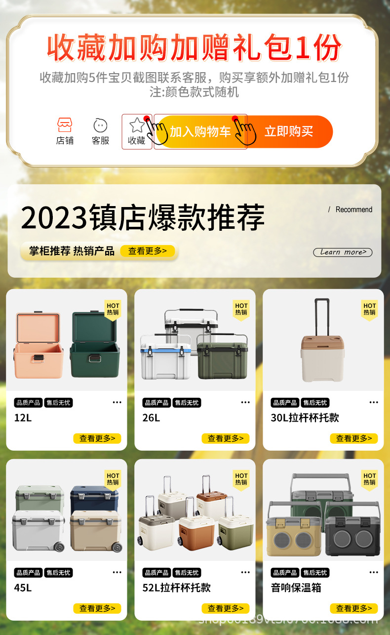 28升新能源车载户外保温箱家用露营装备野餐烧烤摆摊冷藏箱钓鱼箱详情1