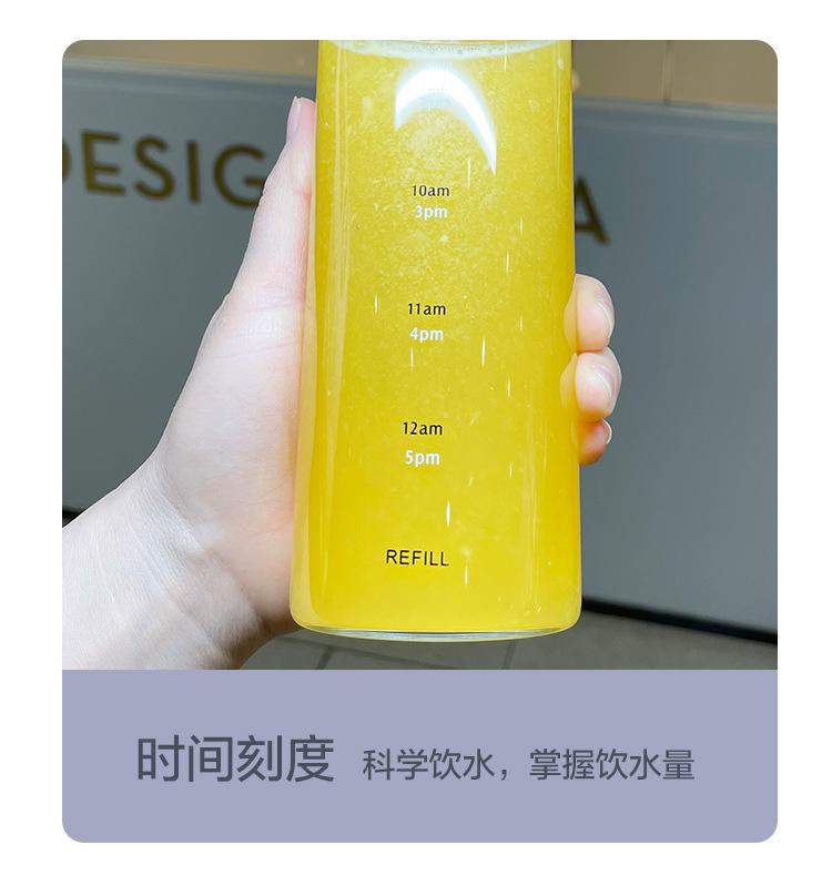 The same style of plastic cup with time scale as Xiaohongshu, transparent and highly attractive glass creative water cup, casual cup and gift cup pic 18