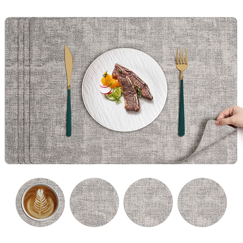 北欧ins风餐垫皮革桌垫防烫垫餐桌隔热垫碗垫高级感餐盘垫茶杯垫详情18