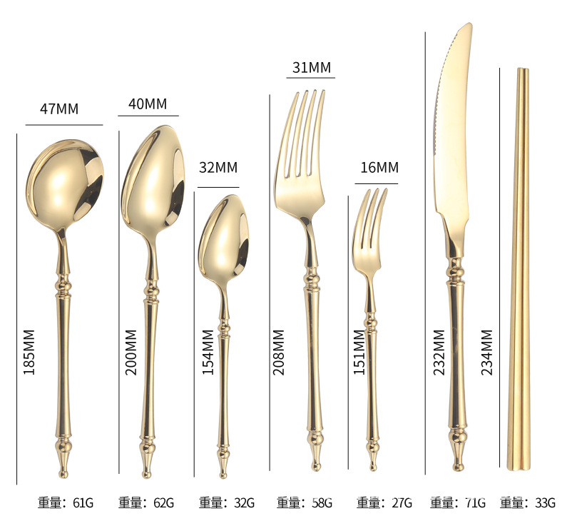 Legendary Western Cuisine knife, fork and Spoon Cross-border European Tableware Set, 304 stainless steel, home, restaurant and hotel steak knife and fork pic 7