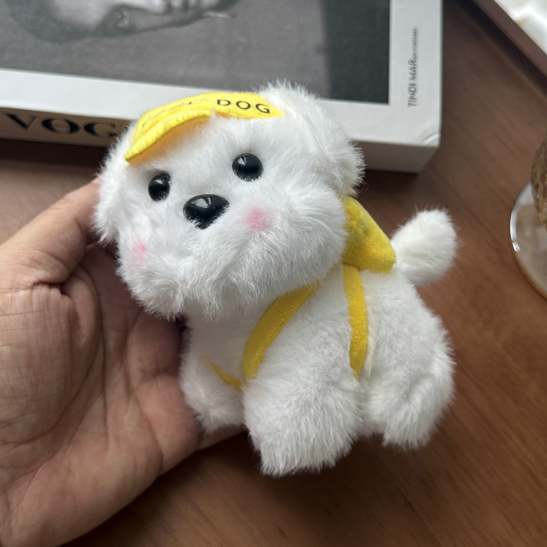 网红可爱萌棒球帽小狗挂件毛绒玩具公仔书包包挂饰钥匙扣娃娃玩偶详情9