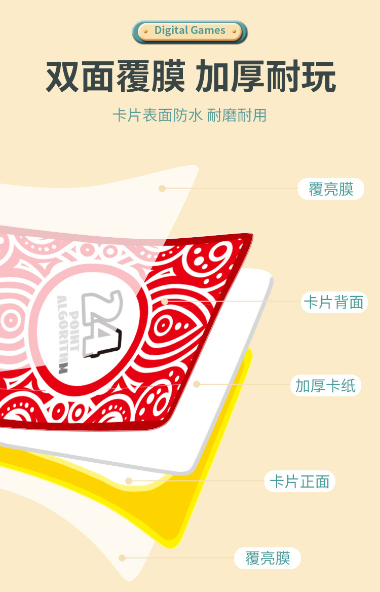 挑战24点数字卡牌一件代发小学生教具数学启蒙卡片速算练习扑克详情14