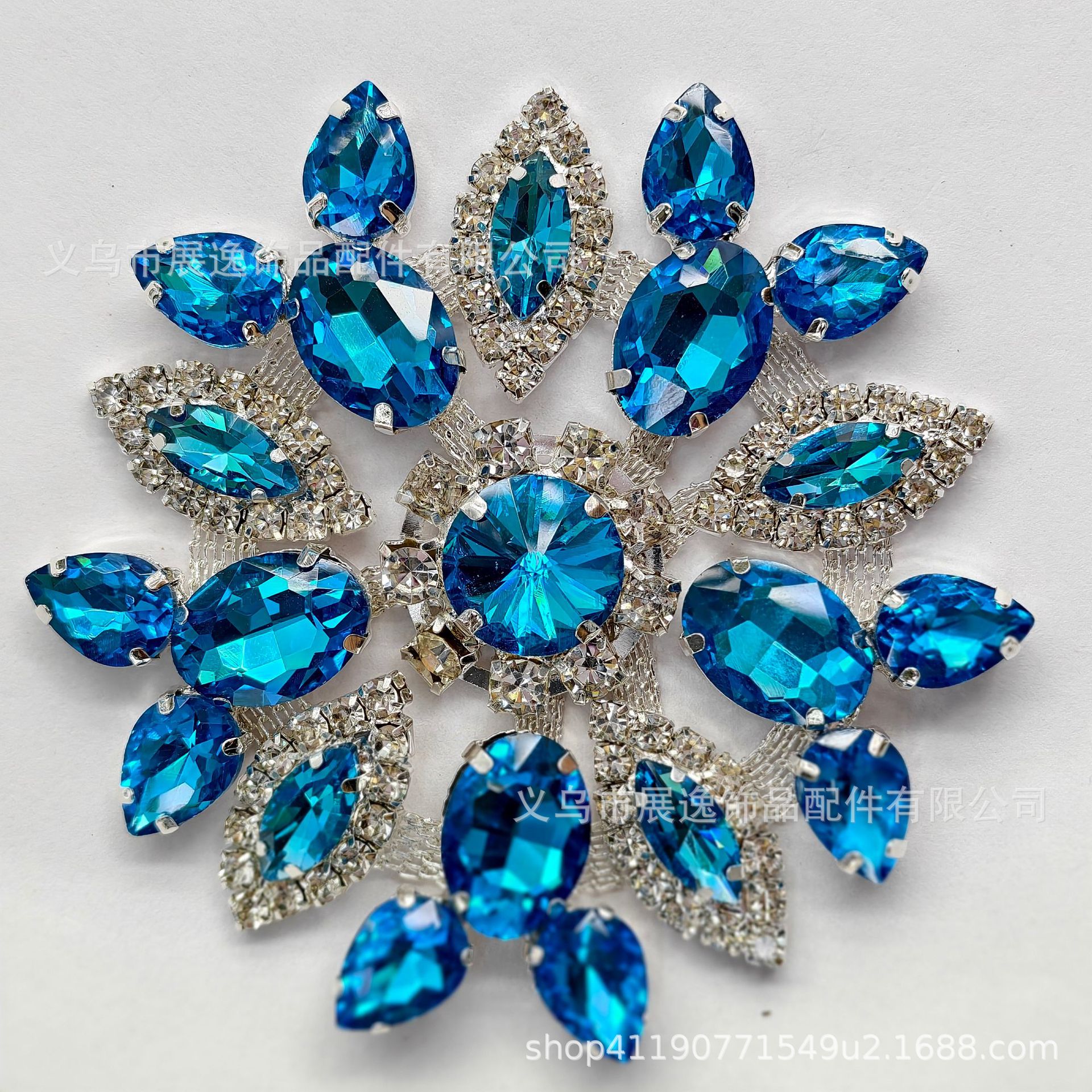 Wholesale of colorful gold and silver background crystal round large diamond flower diamond jewelry DIY luggage, glass water diamond jewelry accessories pic 8