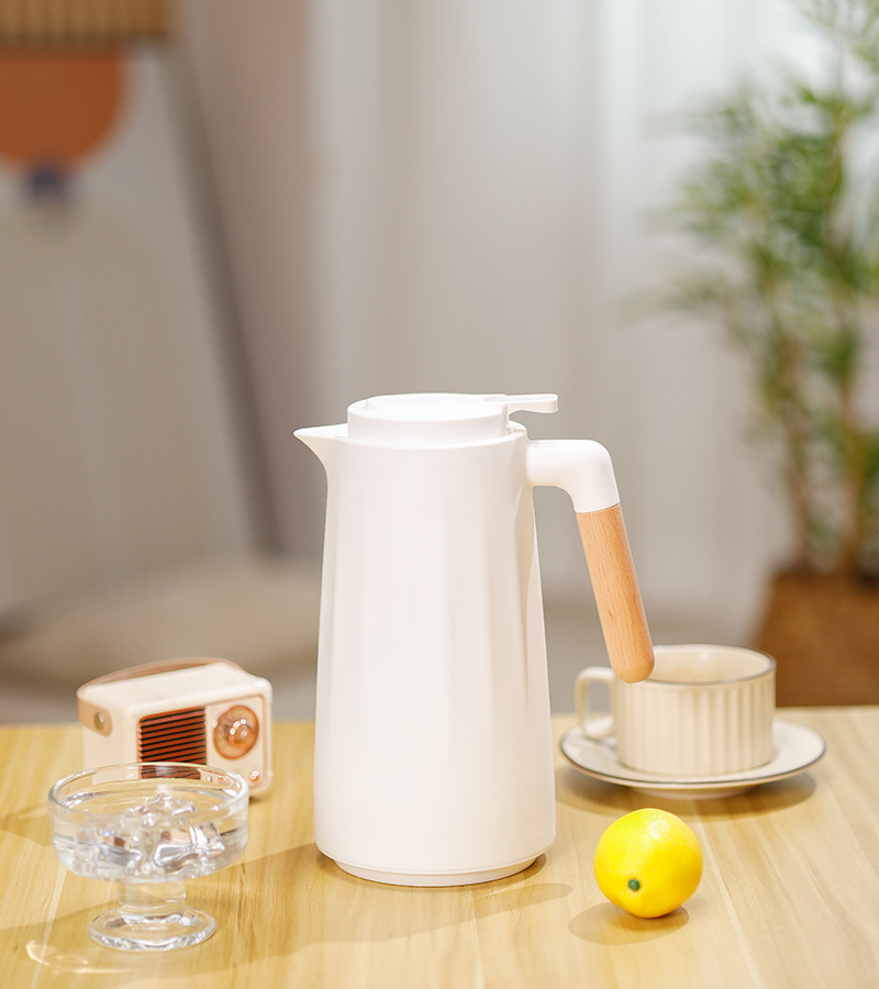New cross-border wooden handle large-capacity thermos, household coffee pot, thermos, water bottle, hot water kettle, dormitory thermos, fashionable and portable thermos pic 9