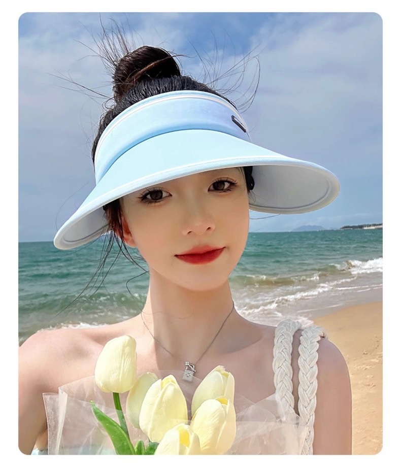 夏季大帽檐防晒帽子女uv防紫外线骑车遮脸大檐空顶防晒帽一体无痕详情11