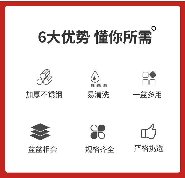 商用特厚304不锈钢大盆洗脸盆洗菜和面盆大号成人宝宝洗澡洗衣盆详情7
