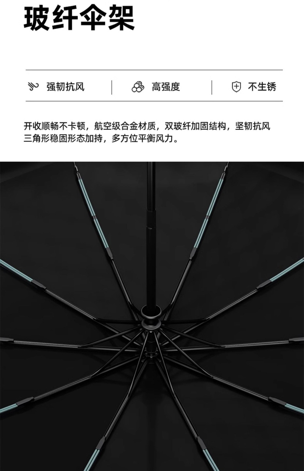 Fully automatic gradient umbrella, all-weather dual-purpose for women and men, thickened and reinforced, specially designed for students to go to school with UV protection pic 13