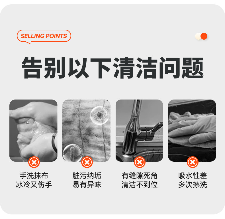 This desktop lazy mop comes with a built-in water-scraping, hand-held, water-absorbing sponge, and is a foldable rubber cotton mop for the bathroom pic 4