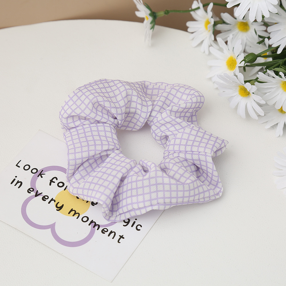 Forest style college style fabric checkered hair band, popular bun hair rope, ponytail tie, large intestine circle hair rope wholesale accessories, hair accessories and headwear pic 10
