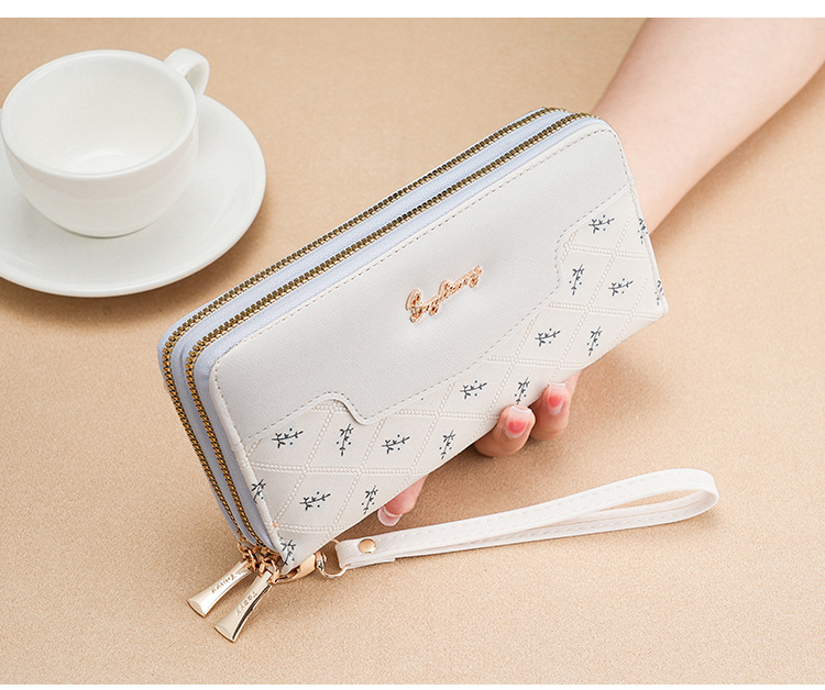 钱包女生长款新款韩版简约拼接手拿包wallet零钱包卡包女士高级感详情19