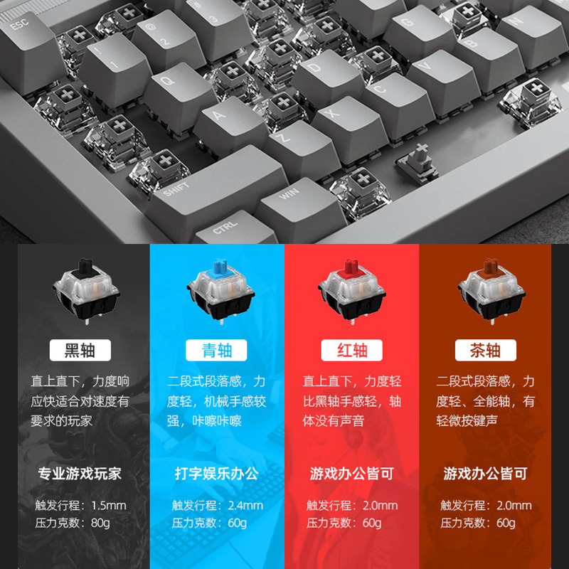 蓝牙三模机械键盘61键RGB发光茶轴电竞无线游戏键盘 工厂热销详情26