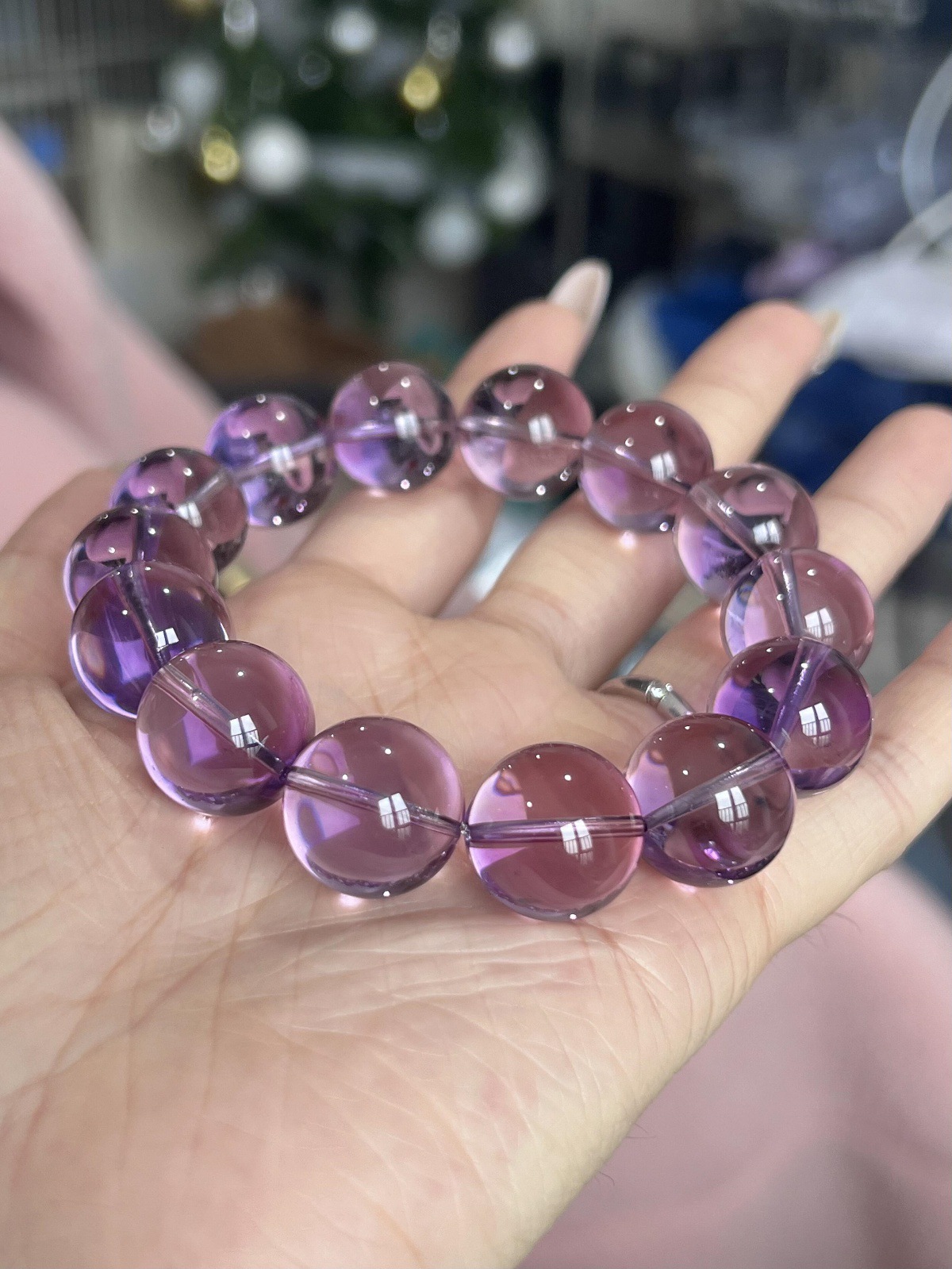 毕业收藏级全净体天然巴西紫水晶手链女高品质冰透梦幻紫水晶手饰详情9