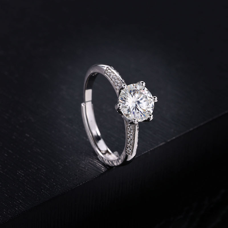 Zhuoheng Select 925 pure silver Moissanite ring wholesale, half of the market, rising steadily, open ring one carat pic 10