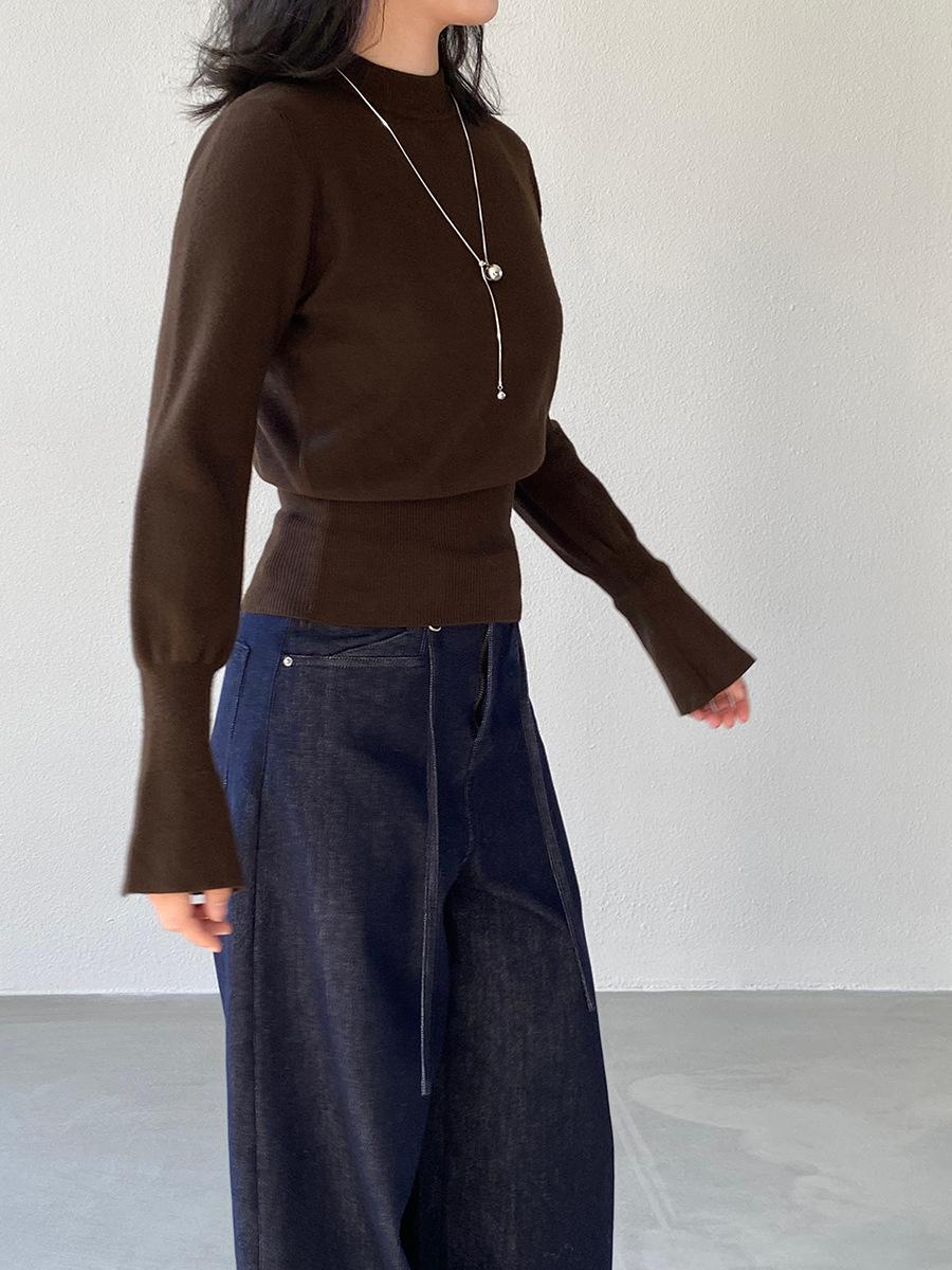 Jiangzuo [Winter Daylight] Korean-style semi-high neck flared sleeve knitted sweater for women to slim their waisted waist in winter 3012 pic 36